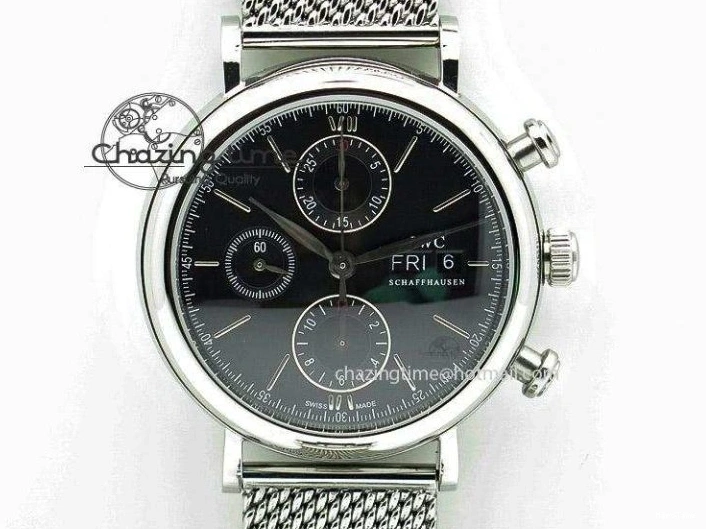 MIROTIME 0304 Premium Portugieser Perpetual Calendar IW503302 RG V9F 1:1 Best Edition Blue Dial on Black Leather Strap A 7098